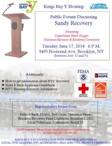 ALL BROOKLYN Public Sandy Forum with CM Mark Treyger @ Kings Bay Y | Brooklyn | New York | United States