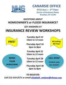 CANARSIE FREE Flood Insurance Workshop @ NHS Canarsie | New York | United States